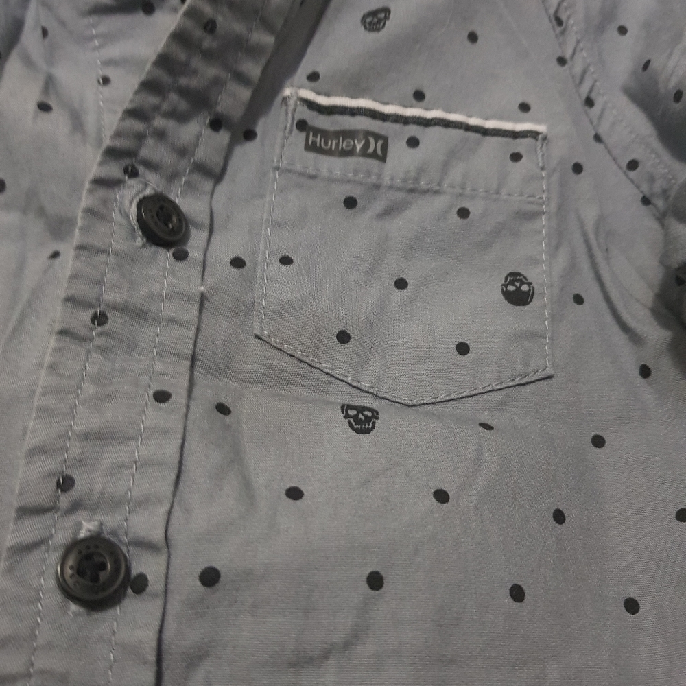 Hurley Skull Polka Dot Buttown Down Toddler Shirt